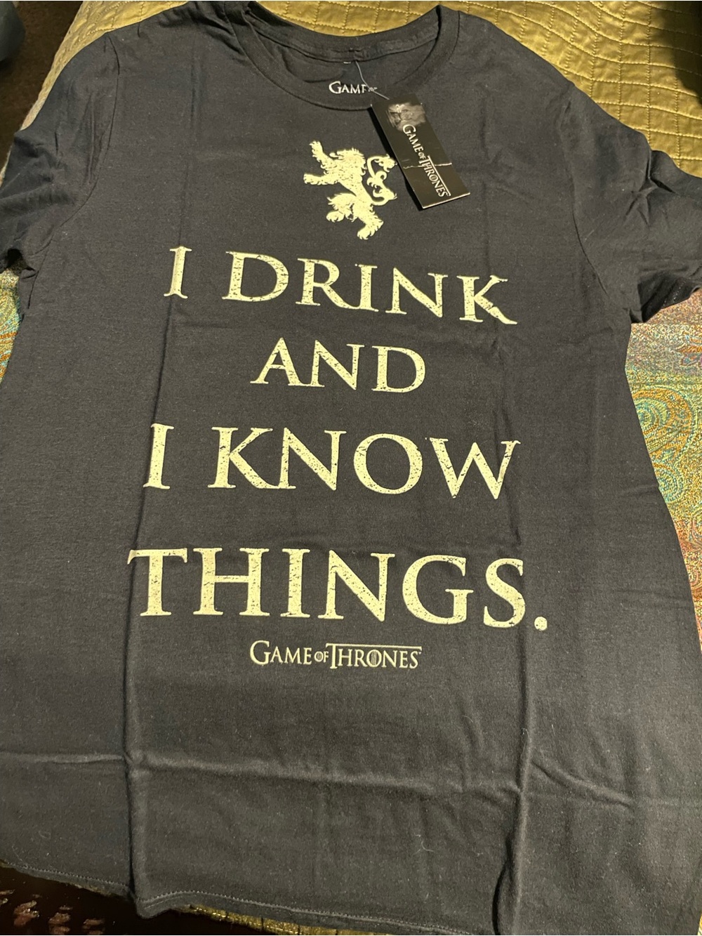 Game of Thrones Black Graphic Tee with Cream Lettering